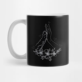 woman hand dog paw floral look Mug